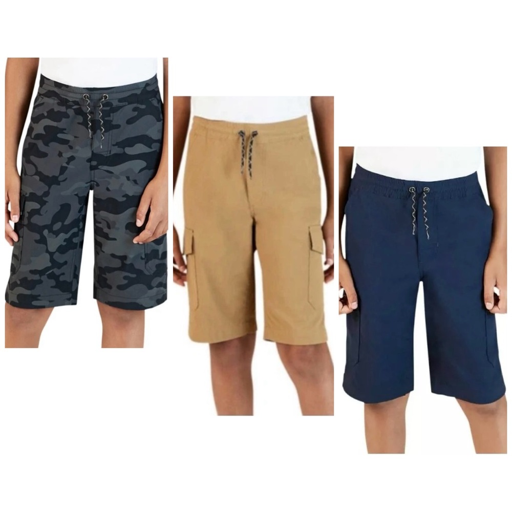 🆕 3 Pack - Original Weatherproof Vintage Kids Cargo Pocket Shorts Medium (10/12)